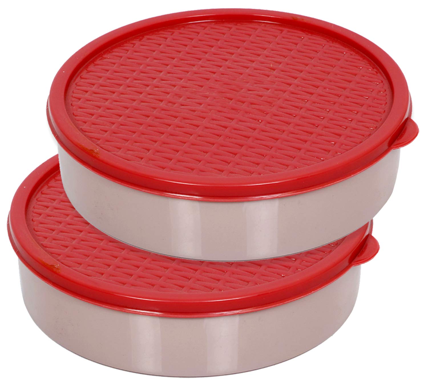 Kuber Industries 2 Pieces Plastic Multipurpose Masala Box with 6 Sections (Brown) - CTKTC034538