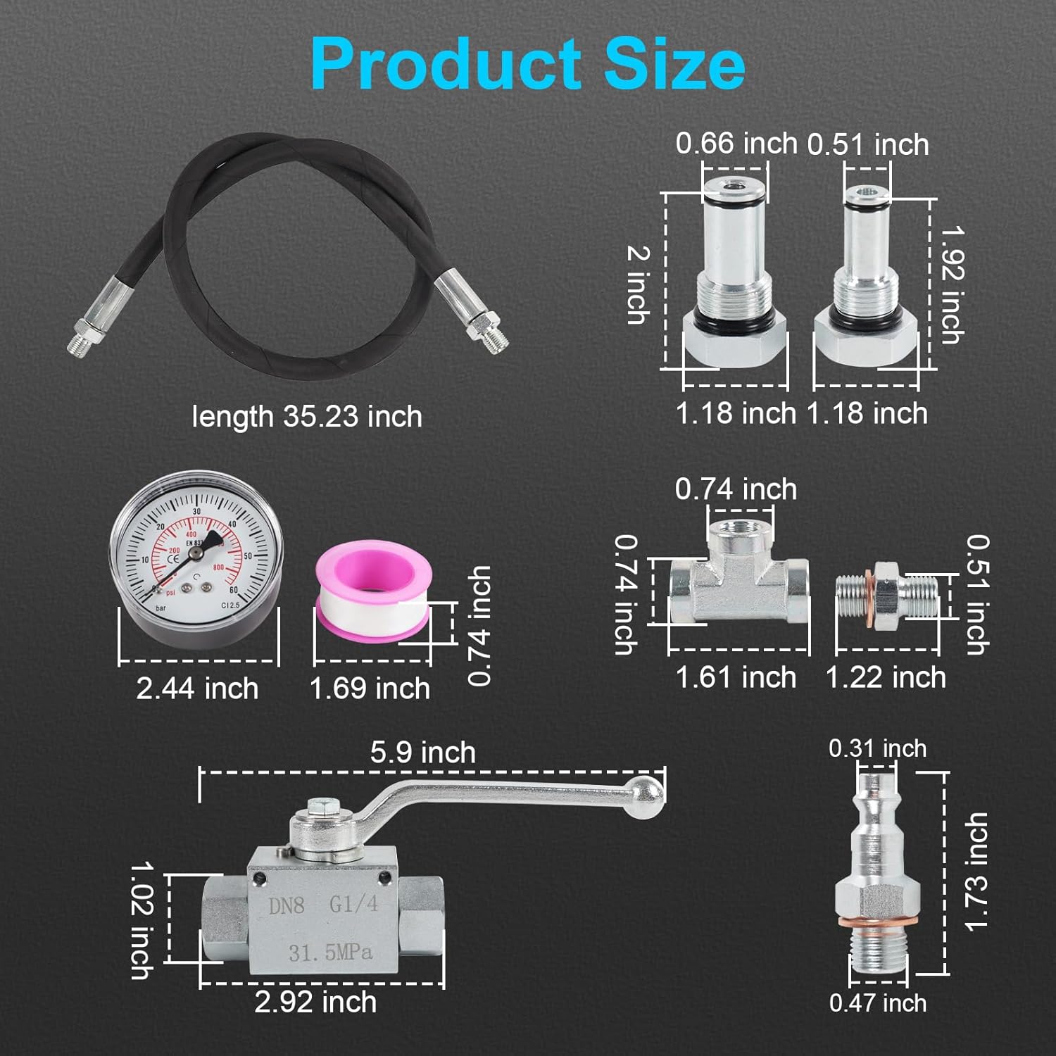 High Pressure Oil System IPR Air Test Tool Special Kit Compatible with Ford 6.0L-7.3L Powerstroke Diesel Includes IPR Valve Air Test Fitting