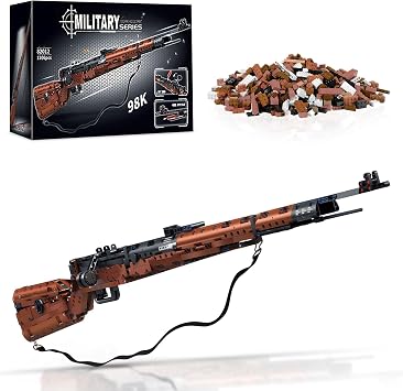 Finger Rock 98K Model Gun Building Blocks Set for Adults, 11 Simulation Shootable Mechanical Weapon Technical Building Kit, 1206 Pieces Surprises Collectible Gift for Military Weapon Toy Lovers 14+