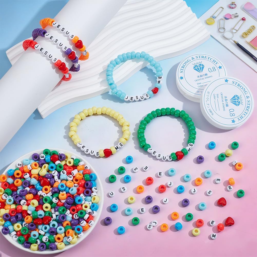 EVERJOYCRAFT 977pcs Rainbow Jesus Friendship Bracelet Jewelry Making Kit image 3