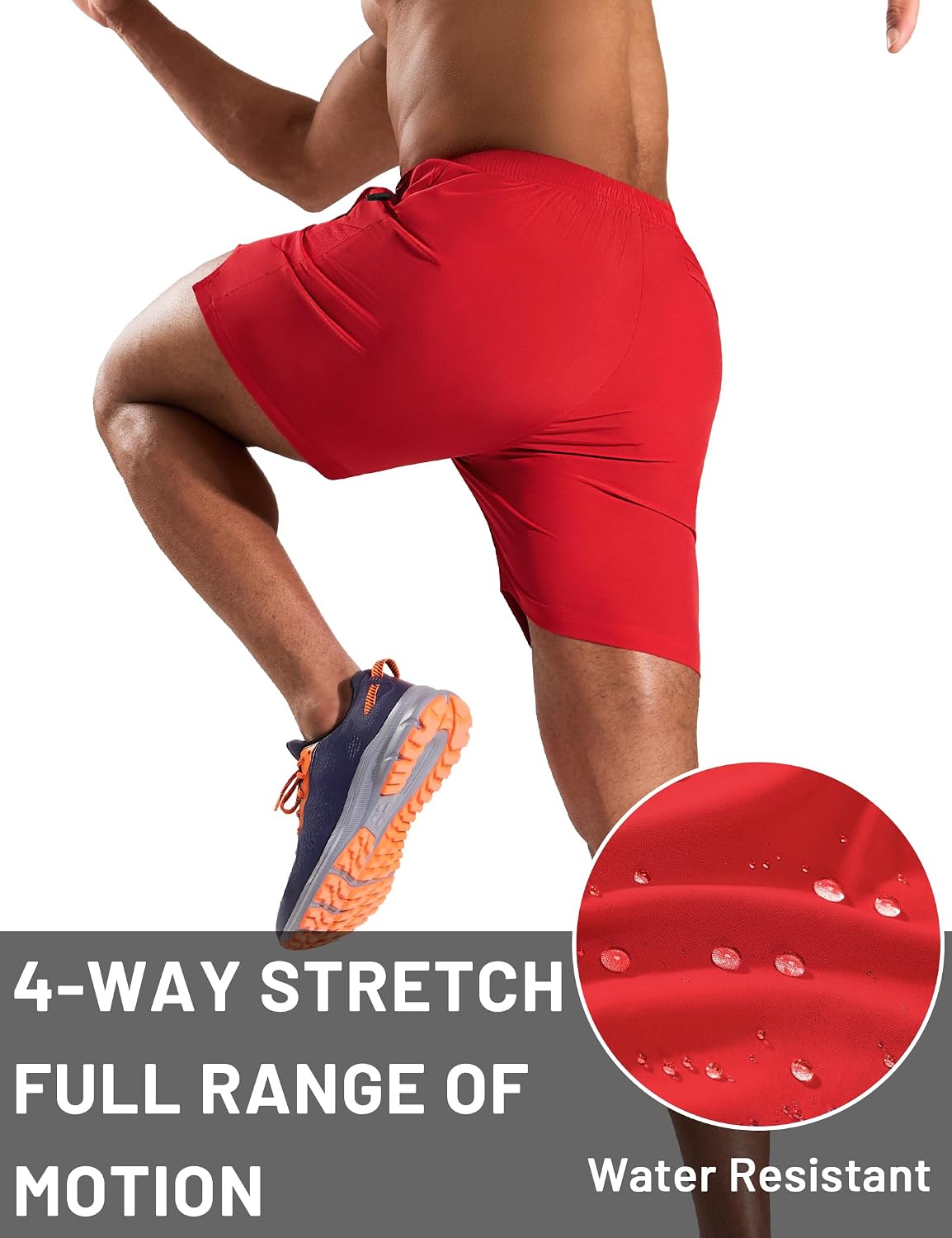 MIER Men's 5 Inch Inseam Running Shorts with Zipper Pockets Quick Dry Athletic Gym Workout No Liner Shorts, Lightweight