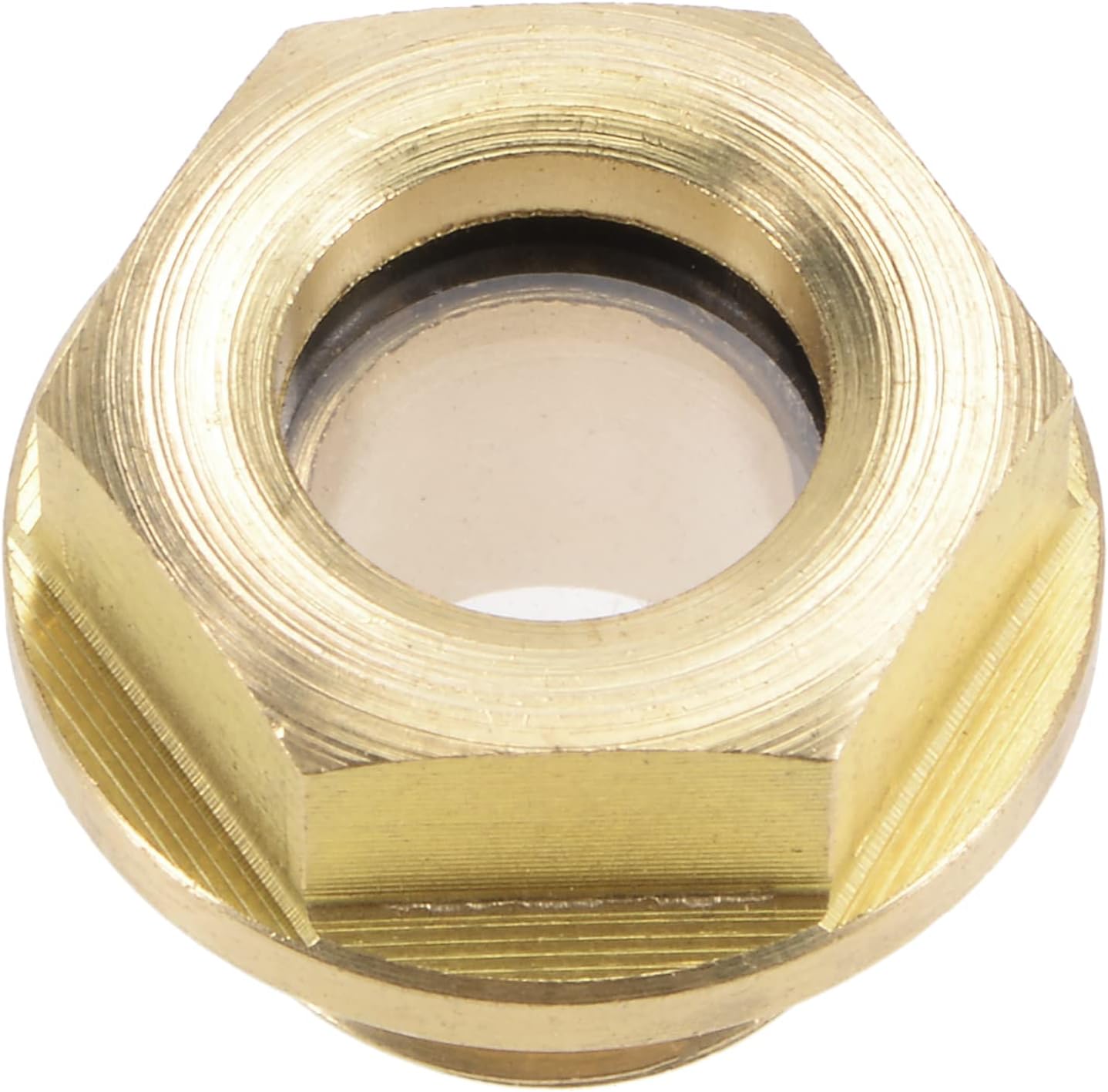 uxcell Oil Liquid Level Gauge Sight Glass M12x1.5mm Male Threaded Brass Air Compressor Fittings with O-Ring, Yellow