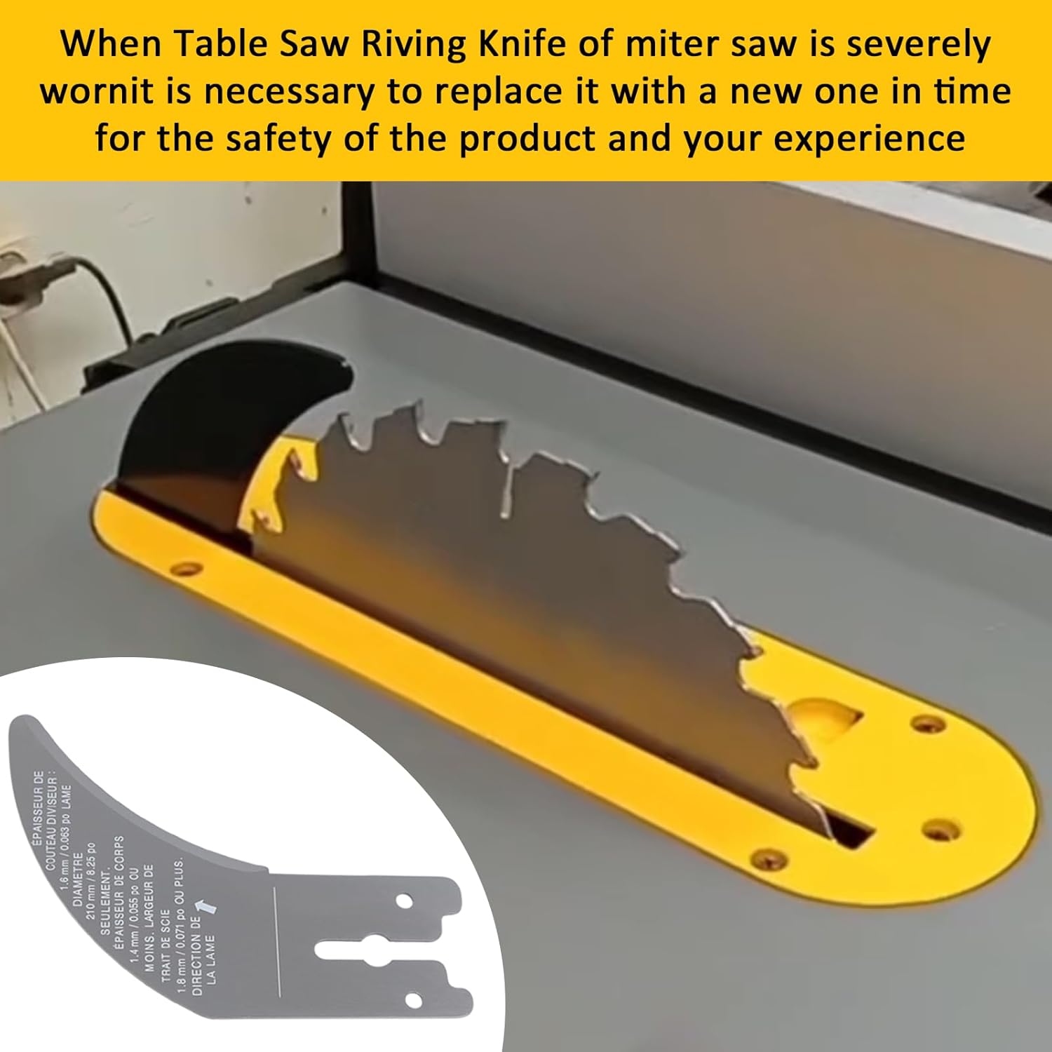 Cutting Knife Parts N695948 Table Saw Cutting Knife Compatible with DeWalt Table Saw Riving Knife DWE7485 Replacement Part