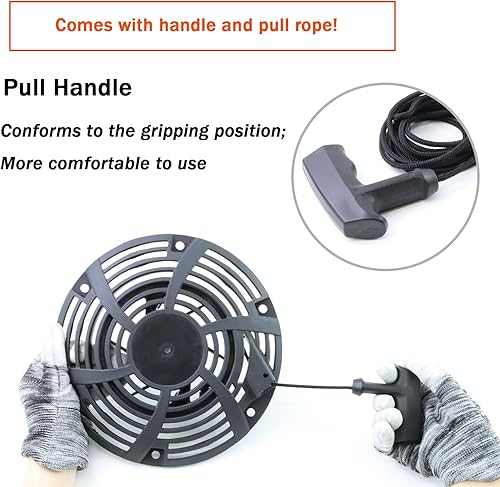 Miniatura 7 de WOTIAN 796497 Arrancador de retroceso compatible con Briggs y Stratton Conjunto de arranque por tracción 14723 150-365 796497 Arrancador de