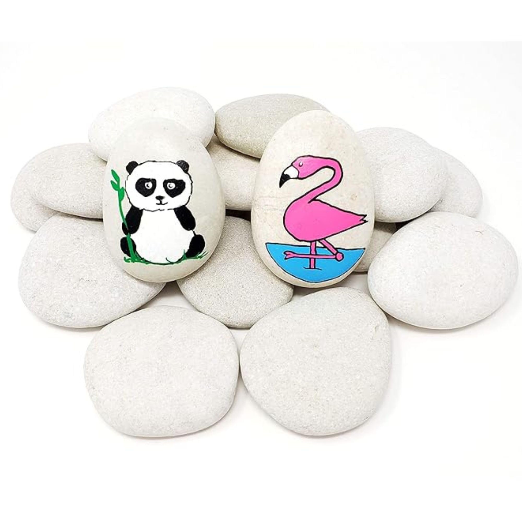 JOLIGAEA 20 Pièces Galets à Peindre, 4-6cm Pierres Plates à Peindre, Pierres Décoratives De Jardin, Galets Peinture DIY Naturelles, Pour Dessin De Pierres Peintes, Décoration De Aquarium Jardin