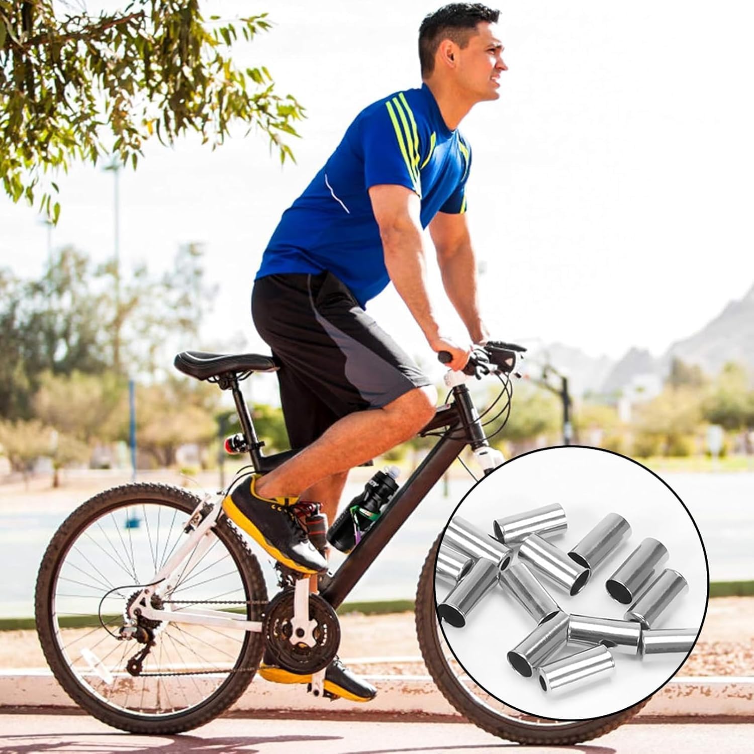 200 Stück Silber Endkappen, 5mm Zylinder Endhülse Für Bremszug Und Schaltzug, Fahrrad Bremszug Schaltzug Aluminium Endkappen, Universal Fahrradzubehör, Fahrradzug Endhülse, für Fahrrad Ersatz