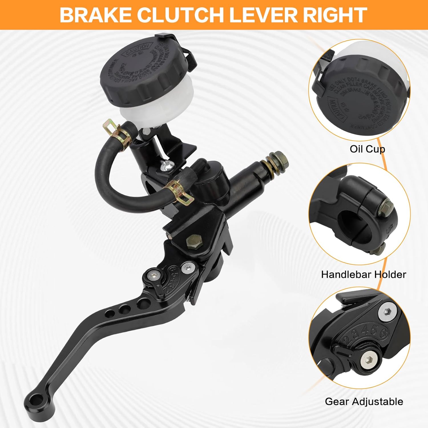 Motorcycle Brake Pump Lever 7/8" 22mm Hydraulic Master Cylinder Reservoir Clutch CNC Left & Right Set Universal Replacement for Harley Honda Kawasaki Suzuki Yamaha (Black)