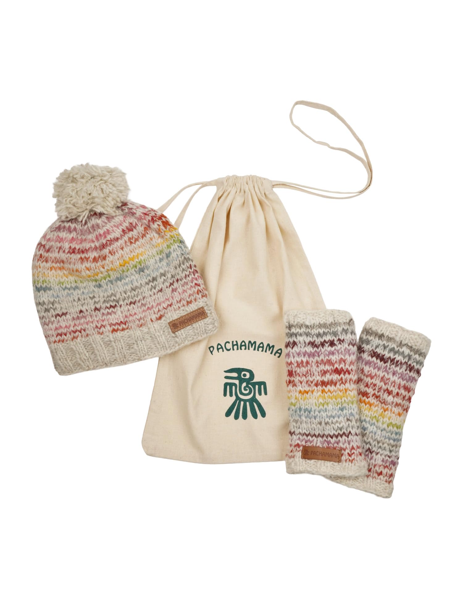Gorro de lana hecho a mano Pachamama y calentadores de mohair premium con sherpa 7