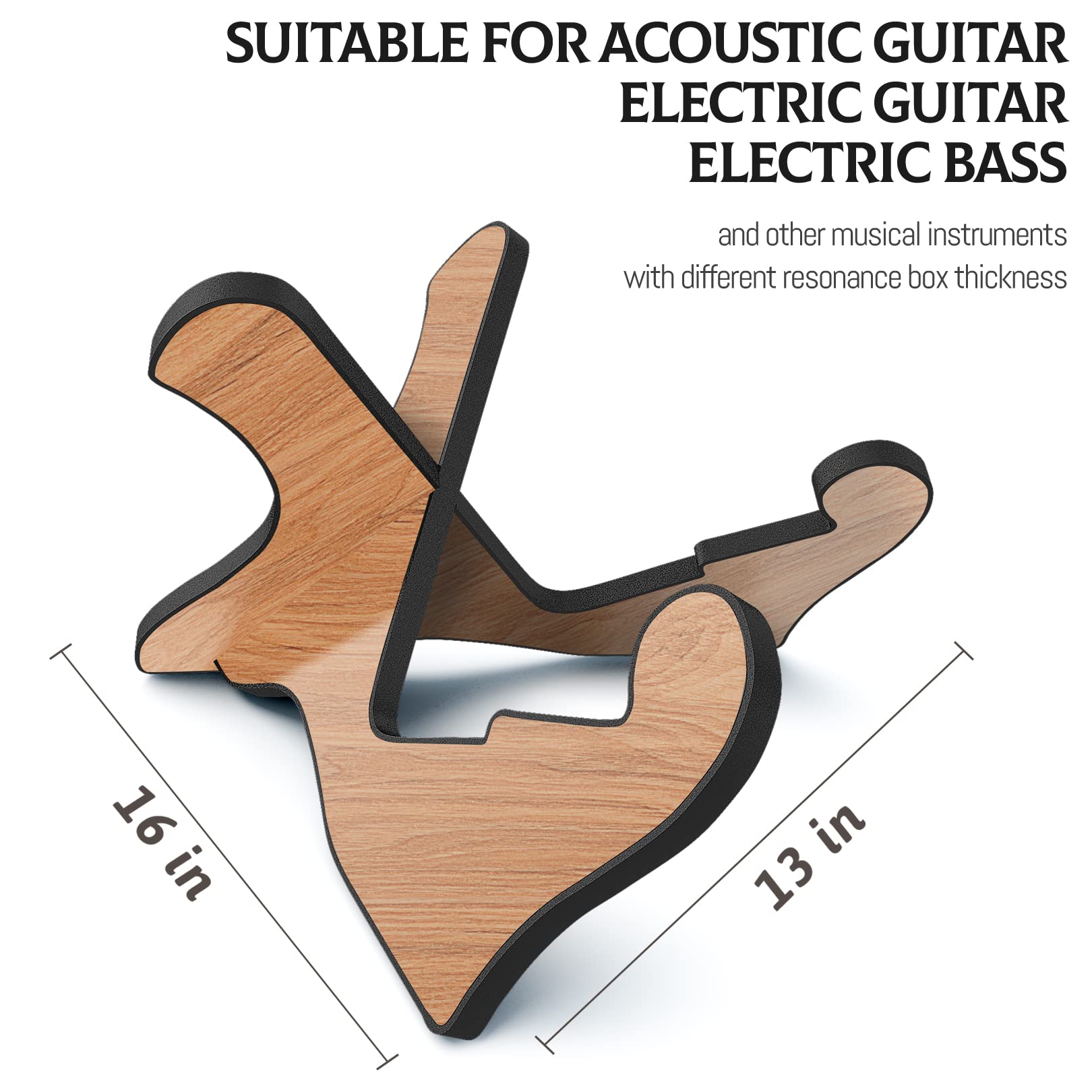 Stojak na gitarę, drewniany stojak na gitarę, przenośny składany uchwyt na instrumenty do akustycznej klasycznej elektrycznej gitary basowej (Sapele)