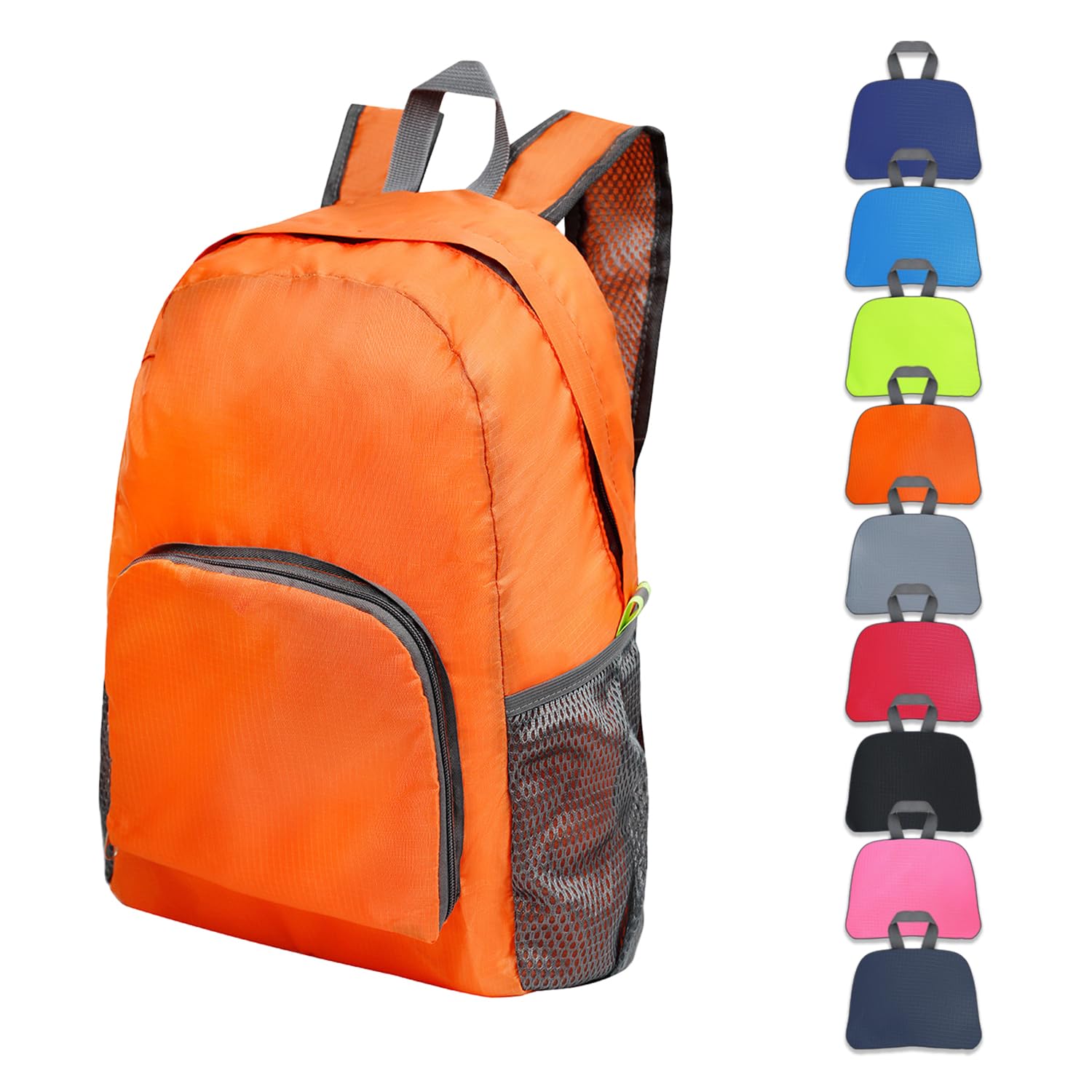 Lightweight Hiking Backpack, Ultralight Waterproof Foldable Travel Bag for Women and Men (Orange)