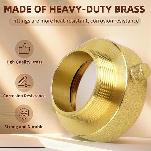 Miniatura 2 de Melgweldr Adaptador de manguera de hidrante de incendios, adaptador de manguera de incendios de 2-12 pulgadas NSTNH hembra x 2 pulgadas NPT macho,