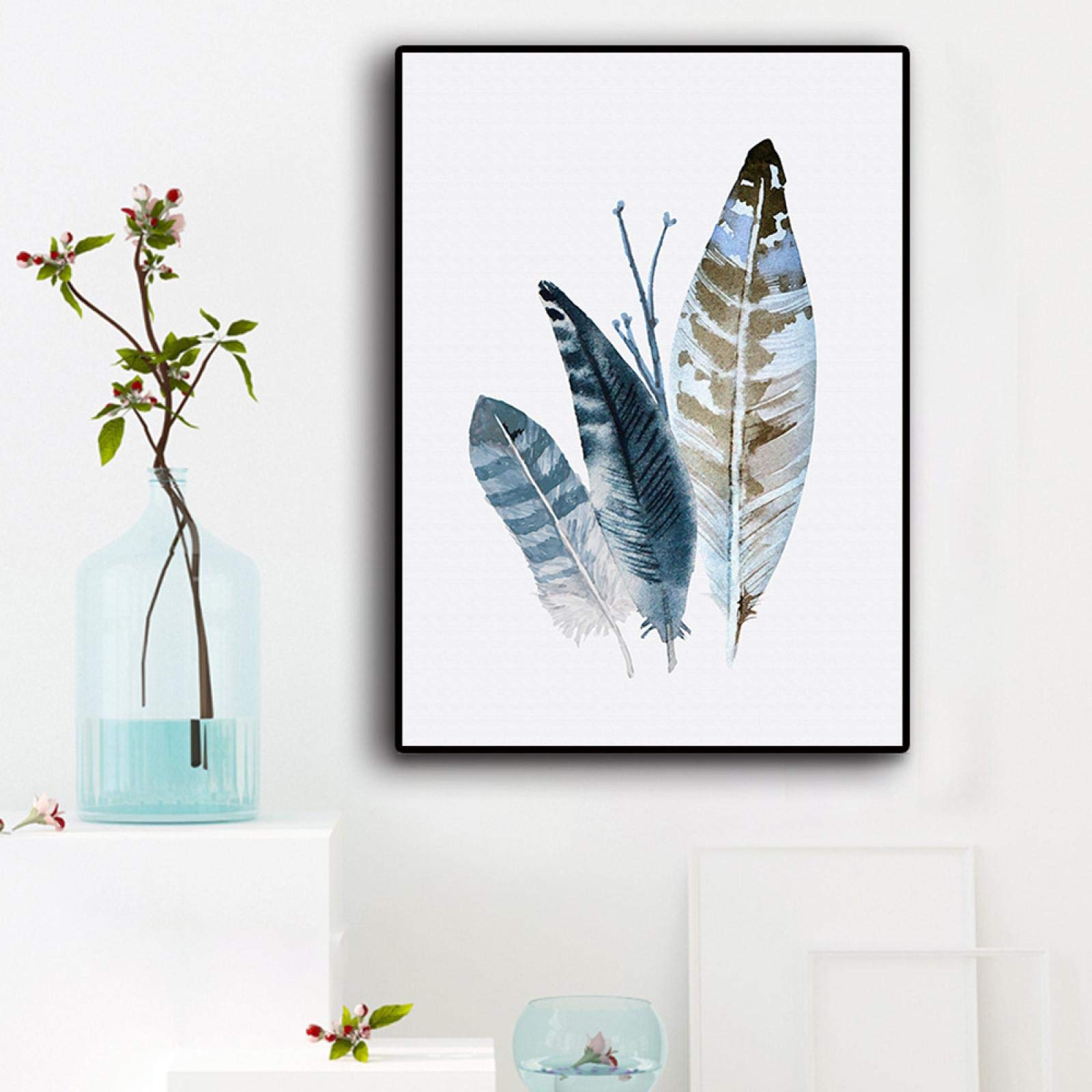 Yooyu Diseño Laminas para Carteles de Animales Impresiones HD Lienzo Pintura Arte de la Pared Imágenes Hogar nórdico Decoración de la habitación de los niños 40x50cmx3 Marco Interno