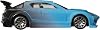 Hot Wheels Mazda RX-8 car - Fast and Frious women - model casting scale 1:64 - length 7 cm, HRW37, black sky blue
