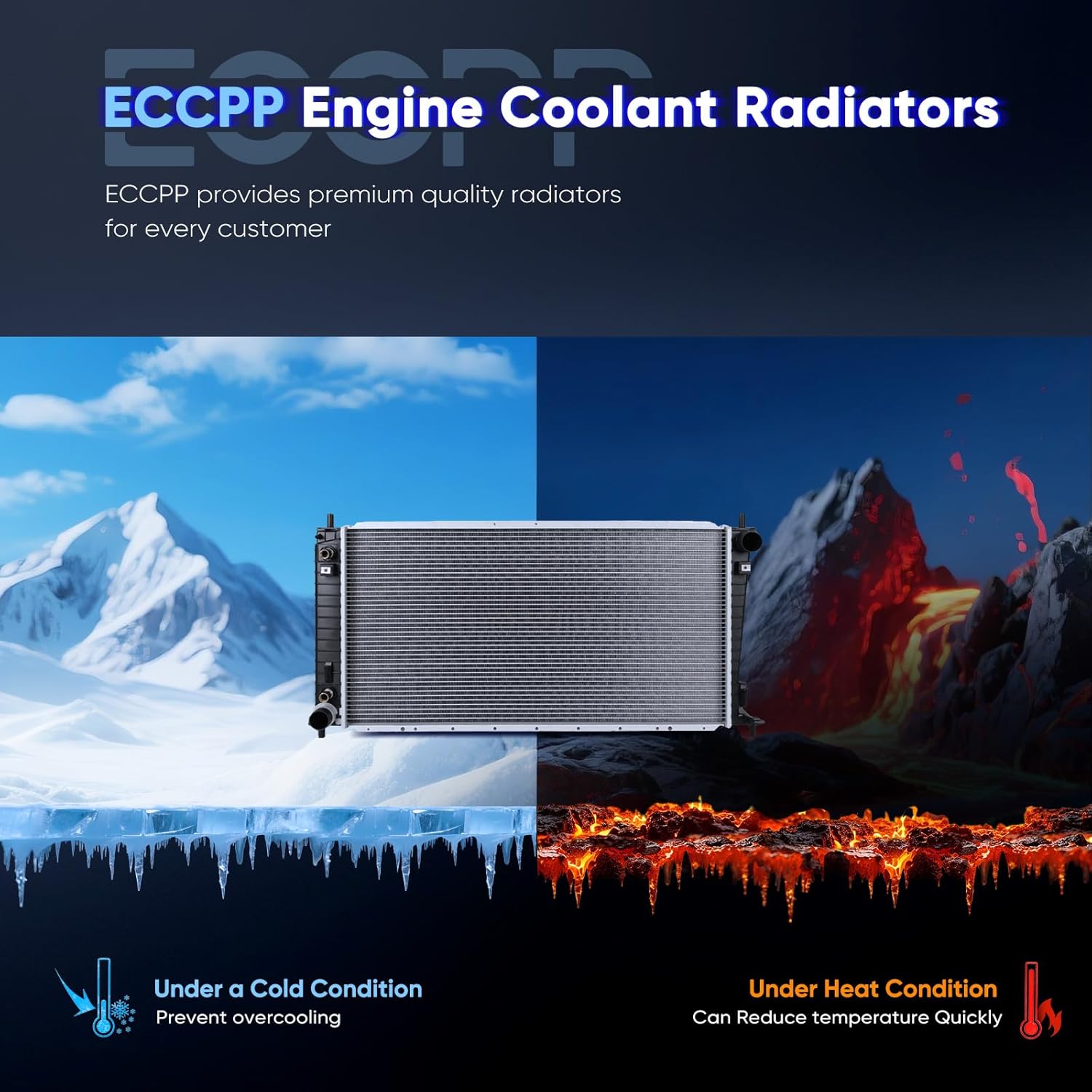 ECCPP 2136 Engine Coolant Radiator Compatible with1999-2002 for Ford for Expedition 4.6L,1997-2002 for Ford for Expedition 5.4L,1999-2003 for Ford for F-150 4.6L,1997-2003 for Ford for F-150 5.4L