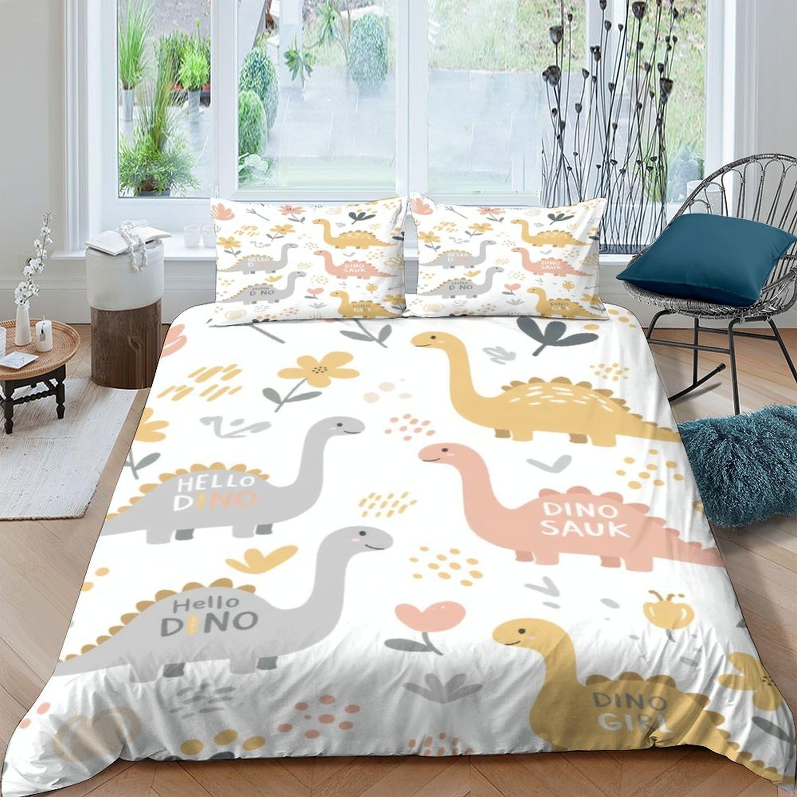 Ctjqhvkz Style-6 3D Printed Dinosaur Pattern Fitted Sheet Microfiber Soft Breathable Cartoon Bed Cover For Bedroom Guest Room Decor Single（135X200cm）