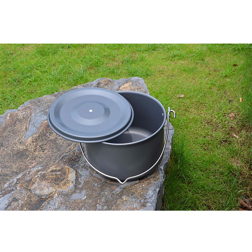 Pentola Da Campeggio In Alluminio 5L - Con Treppiede Per Cucina All'Aperto | Leggera E Portatile