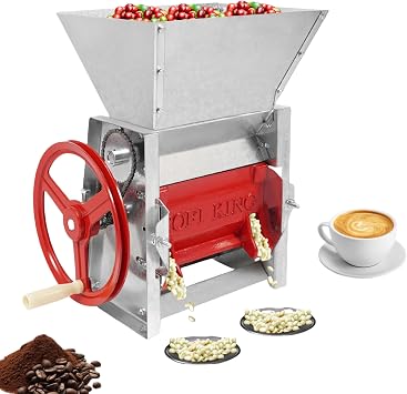 Heavy-Duty Manual Coffee Bean Peeling Machine, Hand Crank Coffee Beans Shelling Machine, Commercial Beans Peeler for Cafes, Farms, and Home Use