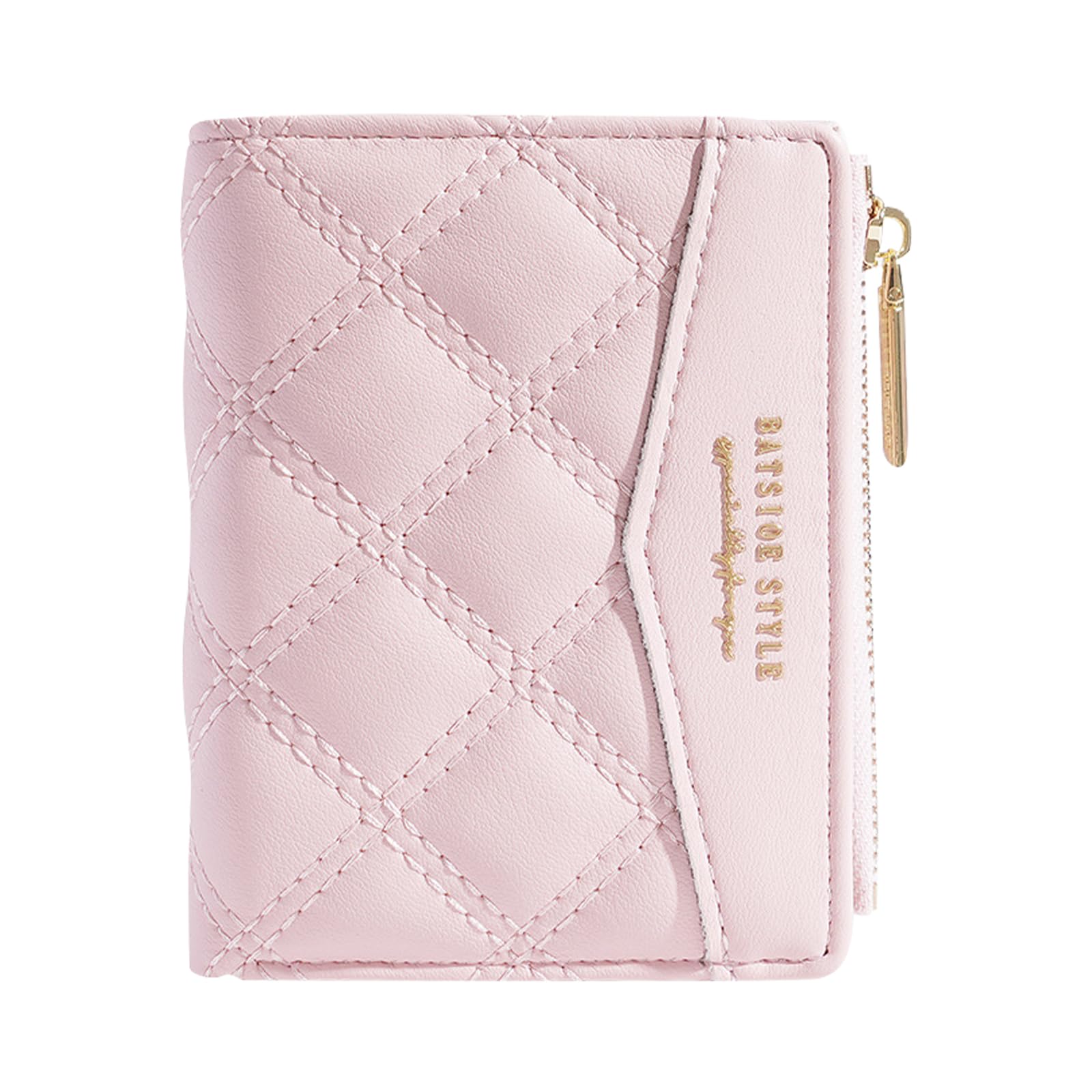 Pu Small Purses for Women, Ladies Leather Wallet with Card Holder and Coin Pocket, Multicard Women's Purse for Cash Coin Bill (Pink)