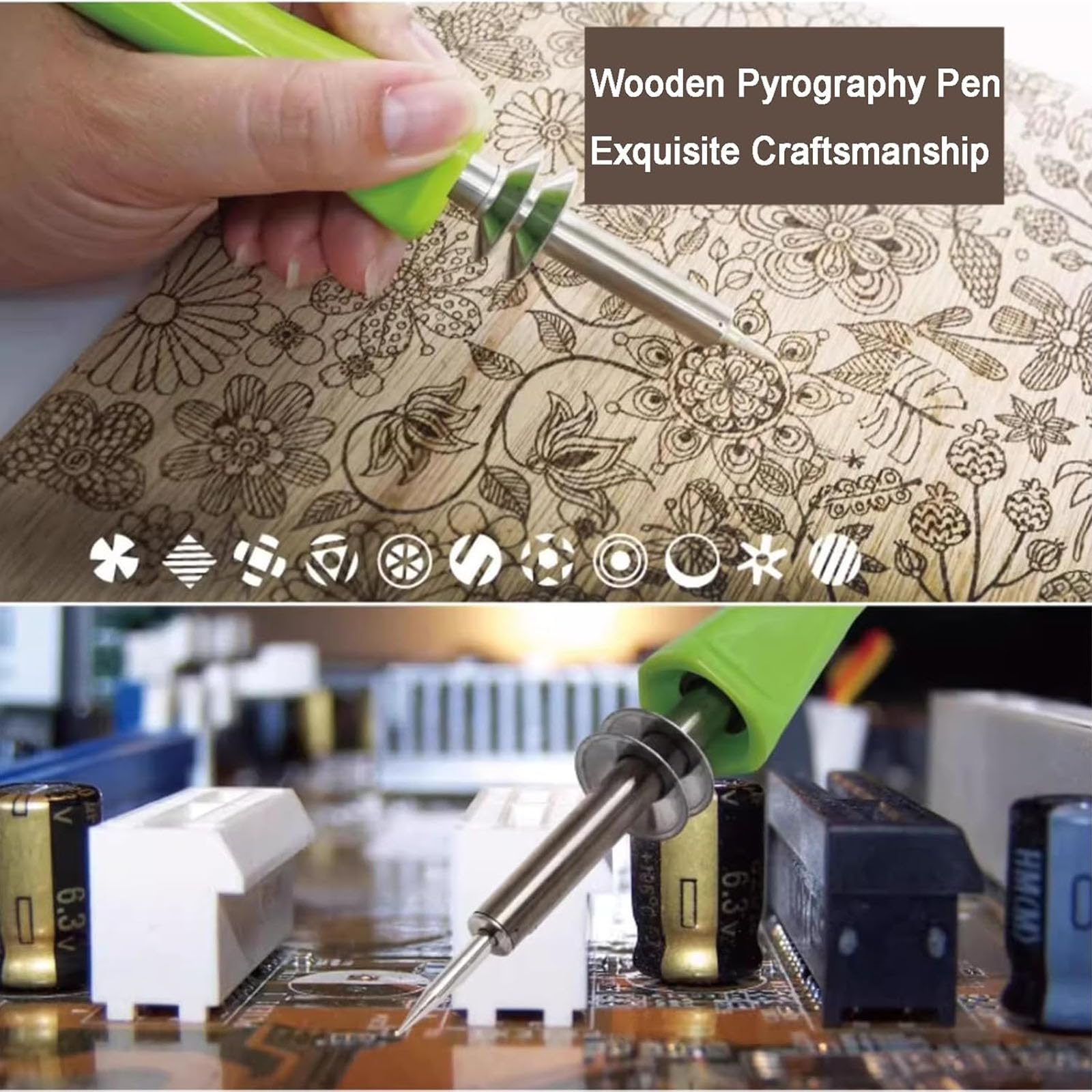 Herramienta De Pluma De Pirografía De 25 W, Kit De Quema De Madera, con 21 Puntas De Hierro, Temperatura Ajustable, Máx. 360 ℃, para Madera, Cuero, Manualidades Y Proyectos De Arte