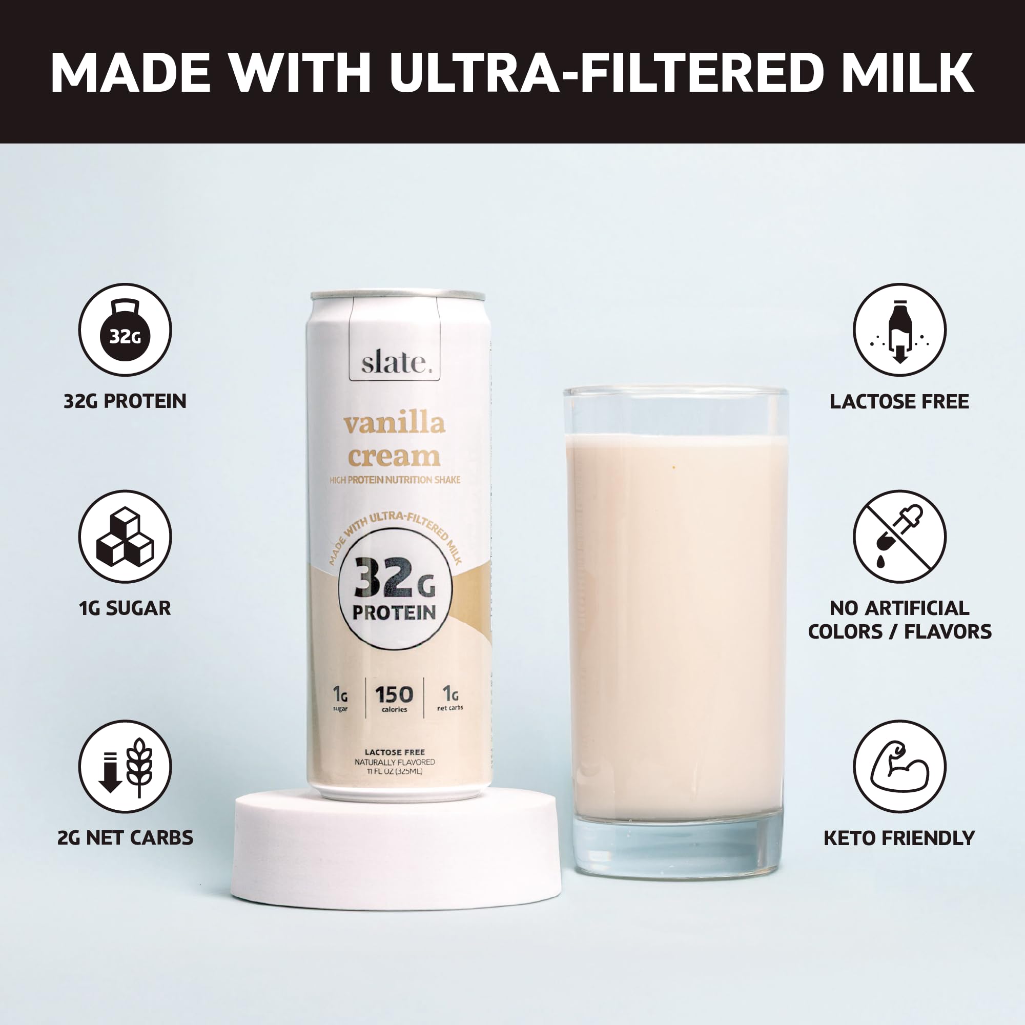 Amazon.com : Slate Milk - High Protein Nutrition Shake - Vanilla