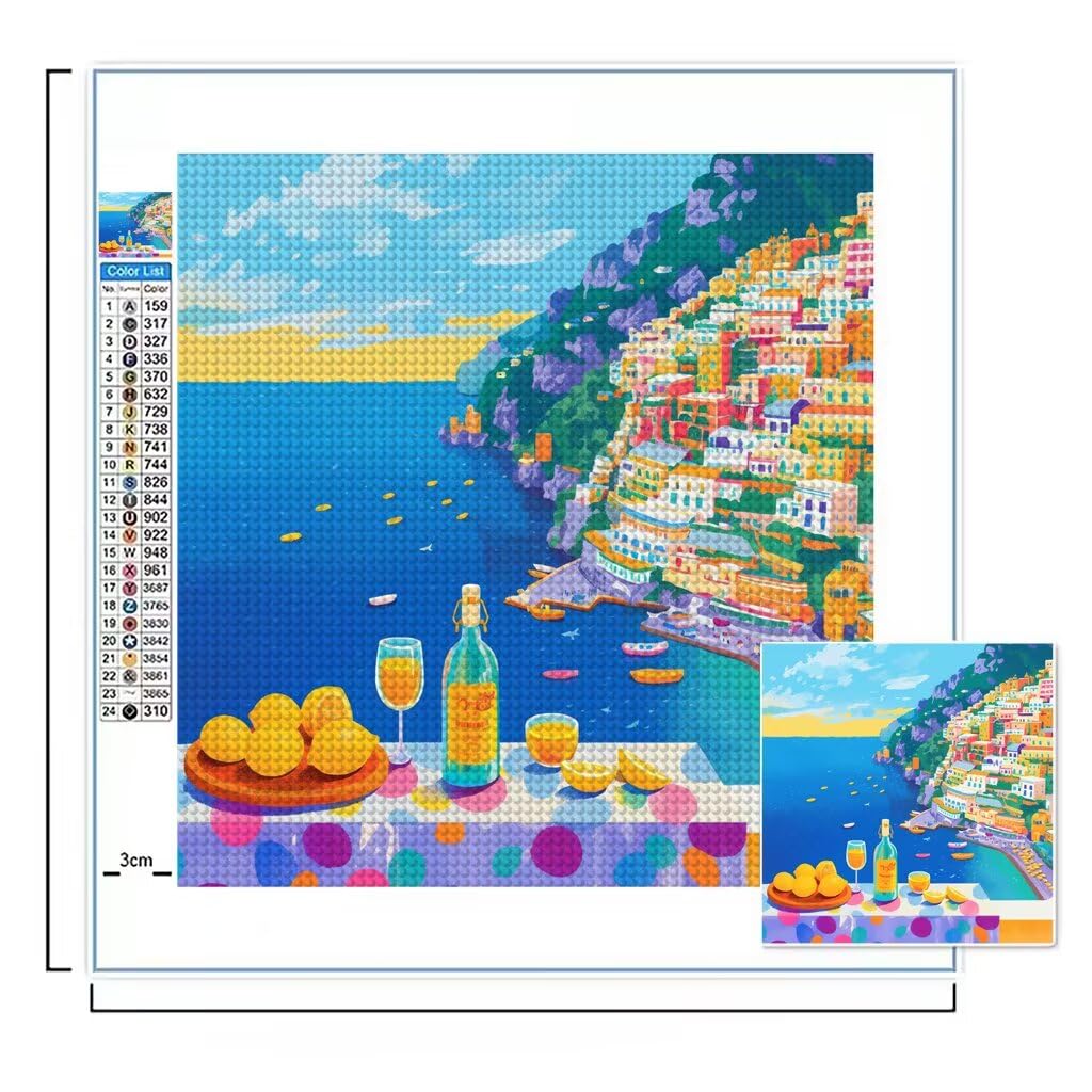 Diamentowe malowanie cytryna ścieg krzyżykowy pełny zestaw 60x80 cm, diamentowe malowanie 5D diamentowe rysunki rzemiosło dla dorosłych ścieg krzyżykowy DIY diament sztuka do dekoracji ścian wybrzeża