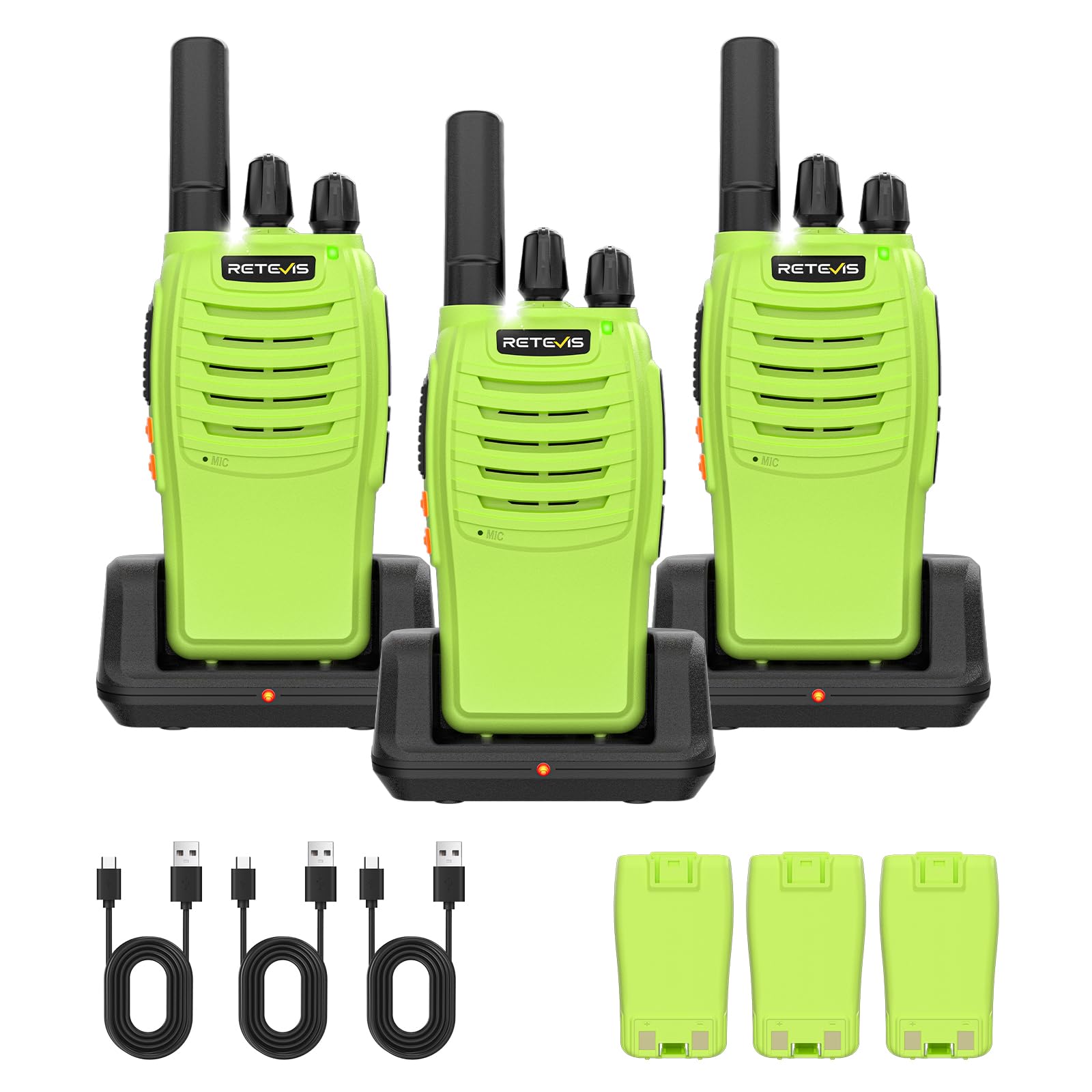 Retevis H777 Walkie Talkie Largo Alcance, Walkie Talkie Adultos sin Licencia, Fácil de Usar, Portátil, VOX, Tipo C Cargado, Emergencia, Radio al Exterior Acampar, Aventuras (Paquete de 3)