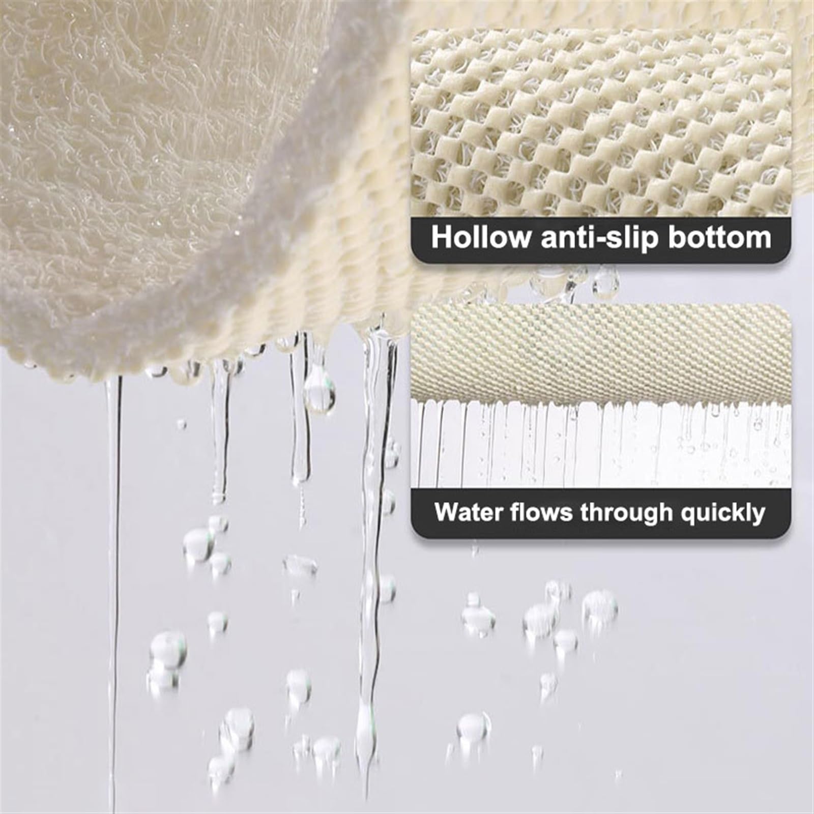 Alfombrilla de ducha antideslizante para baño, de PVC, de secado rápido, antideslizante, color marrón, 60 x 90 cm