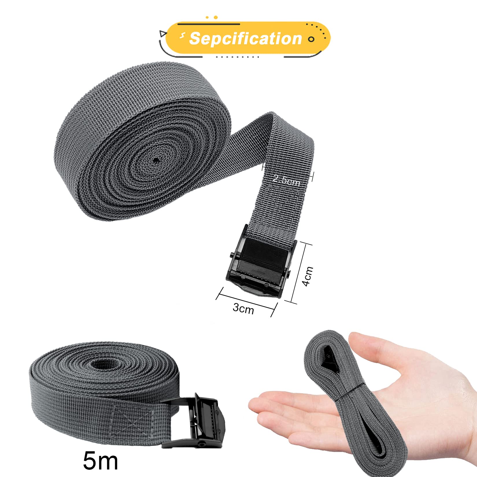 Lot De 4 Sangles élastiques Avec Crochets - 1 Mètre, Capacité 250 Kg, Pour Moto, Remorque, Bagages