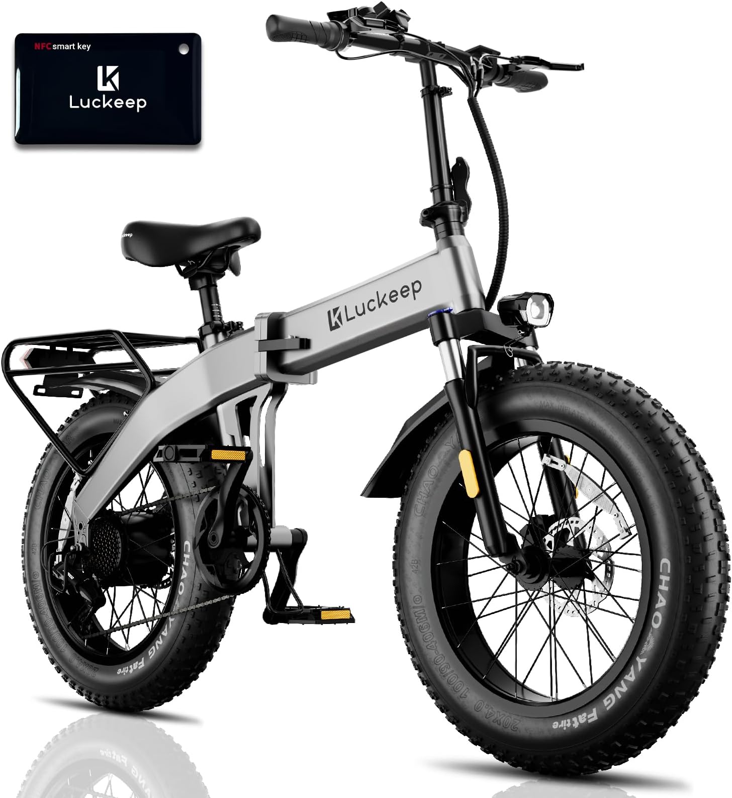 Luckeep Electric Bike for Adults 1200W Peak Motor 28MPH 60 Miles,48V 720WH Battery Folding Electric Bike, 20*4 Inch Fat Tire Foldable Ebikes for Adults Electric Bicycle with Anti-Theft Alarm & UL 2849
