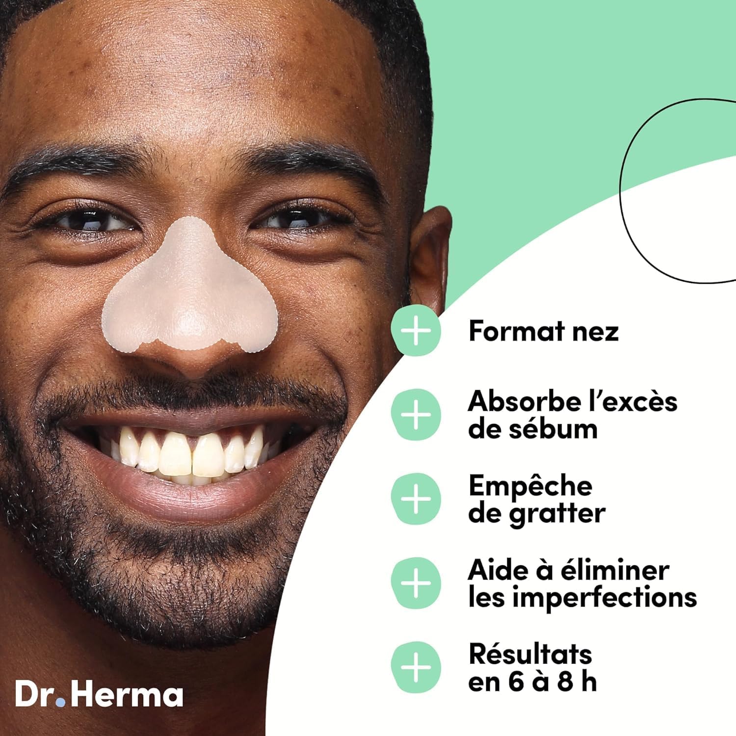 Dr. Herma - Patch Anti Bouton - Adapté au Nez - Résultats en 6 à 8h - Testé sous contrôle dermatologique - Acide Salicylique, Hydrocolloïdes, Huile d'Arbre à Thé - 2 Boîtes de 10 patchs