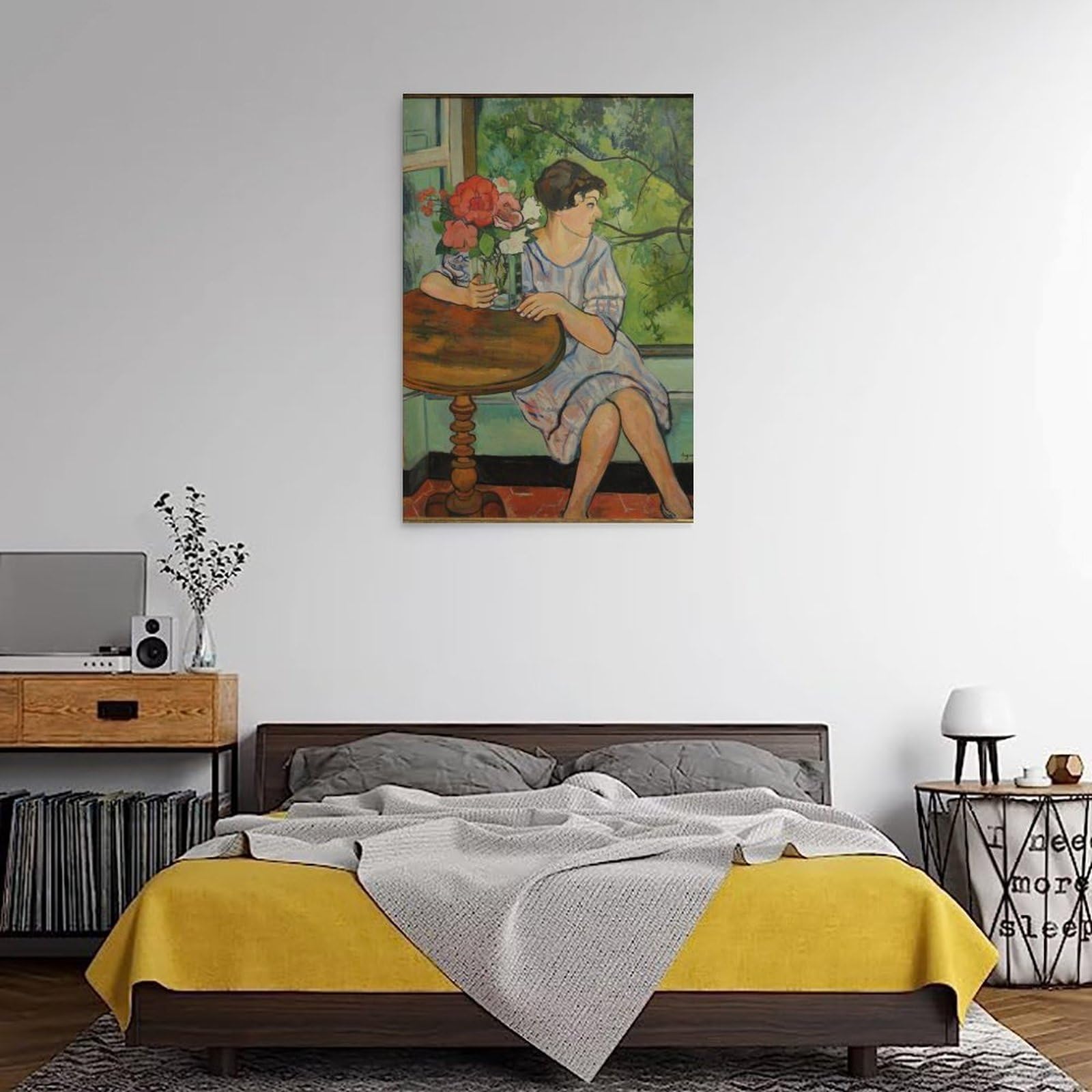 Young Girl in Front of A Window by Suzanne Valadon Impresiones en Lienzo Modernas, Cuadros Decorativos Para Habitaciones de Niños o Niñas, Cuadros de Pared para Salón y Pinturas con Motivos Festivos