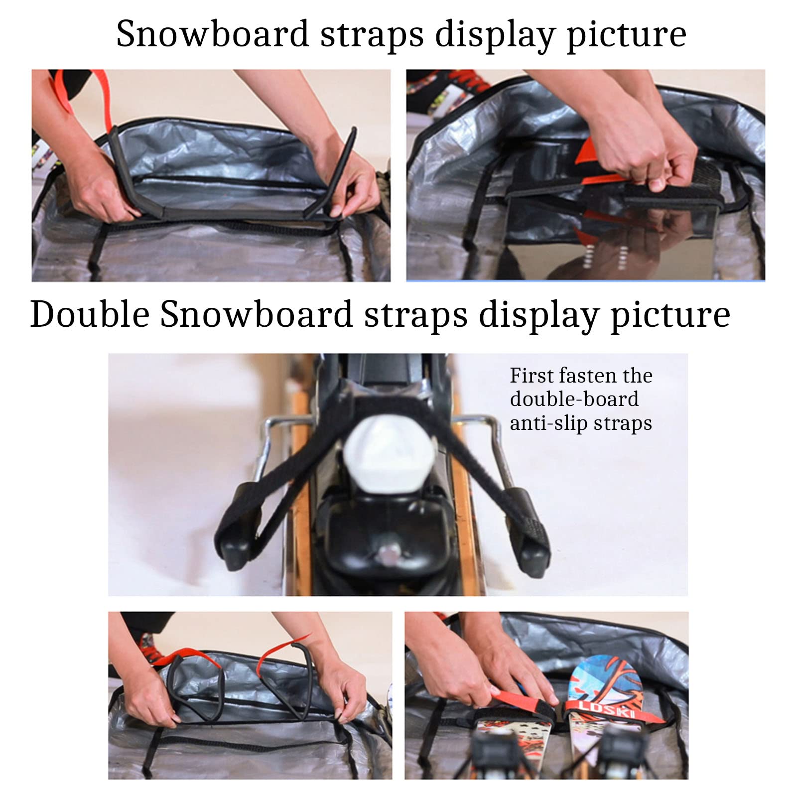 Borsa da Snowboard Multifunzione Imbottita Singola/Doppia con Ruote, Scarponi da Sci Multi-Scomparto e Borsa da Sci per Casco, separazione asciutta e bagnata, Tavola Sing