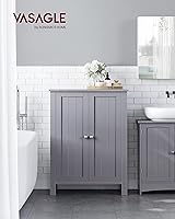 Vista 2 de VASAGLE Armario de almacenamiento de piso, unidad de almacenamiento independiente con 2 estantes ajustables, para baño, sala de estar, comedor