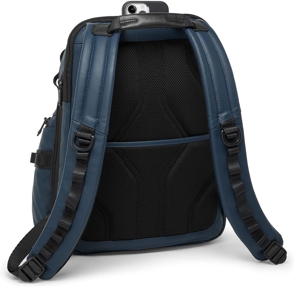 Amazon.com | Tumi Mens Navigation Backpack Navy Coated Canvas One