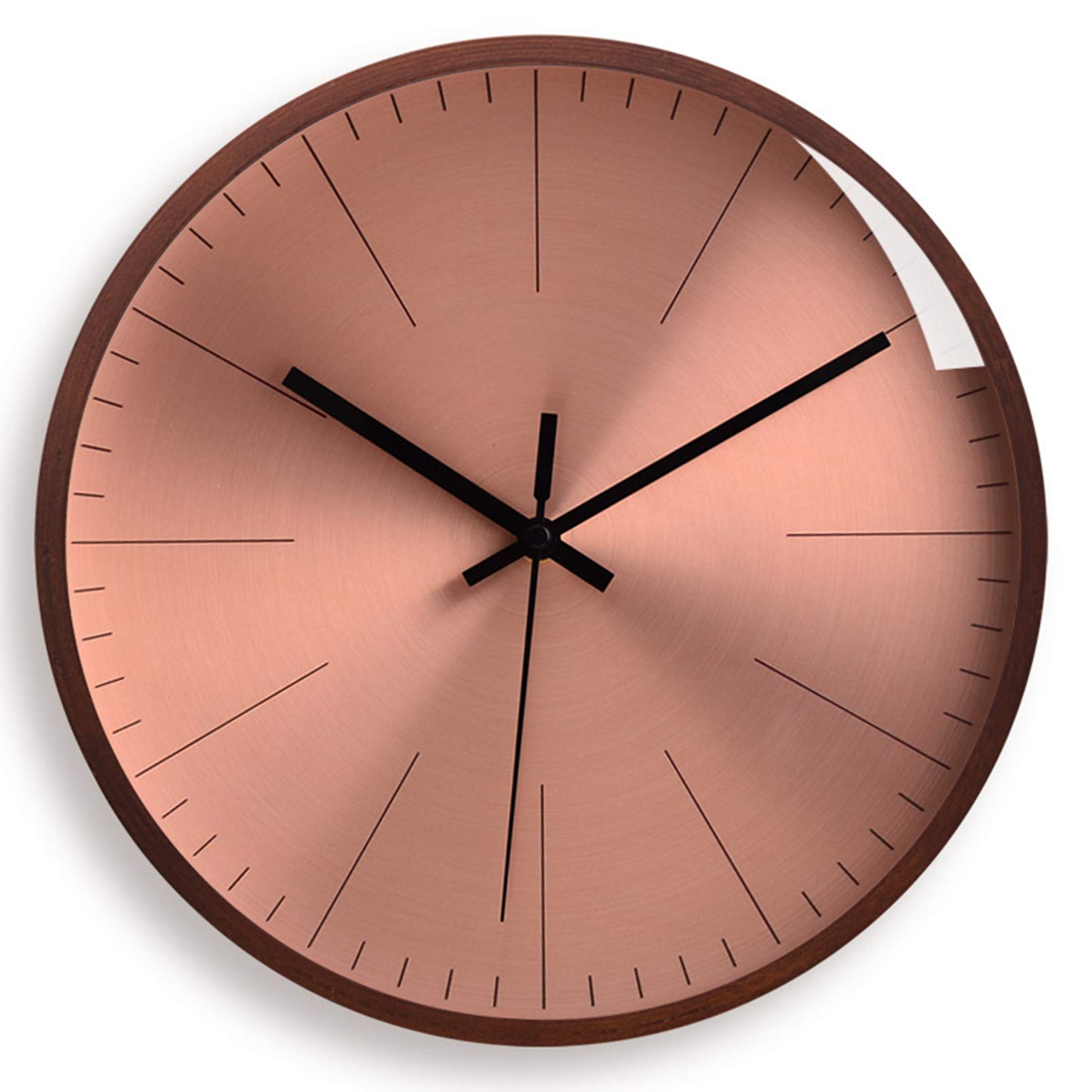 Horloge murale en or rose ZJ D - Pendule design simple pour décoration salon