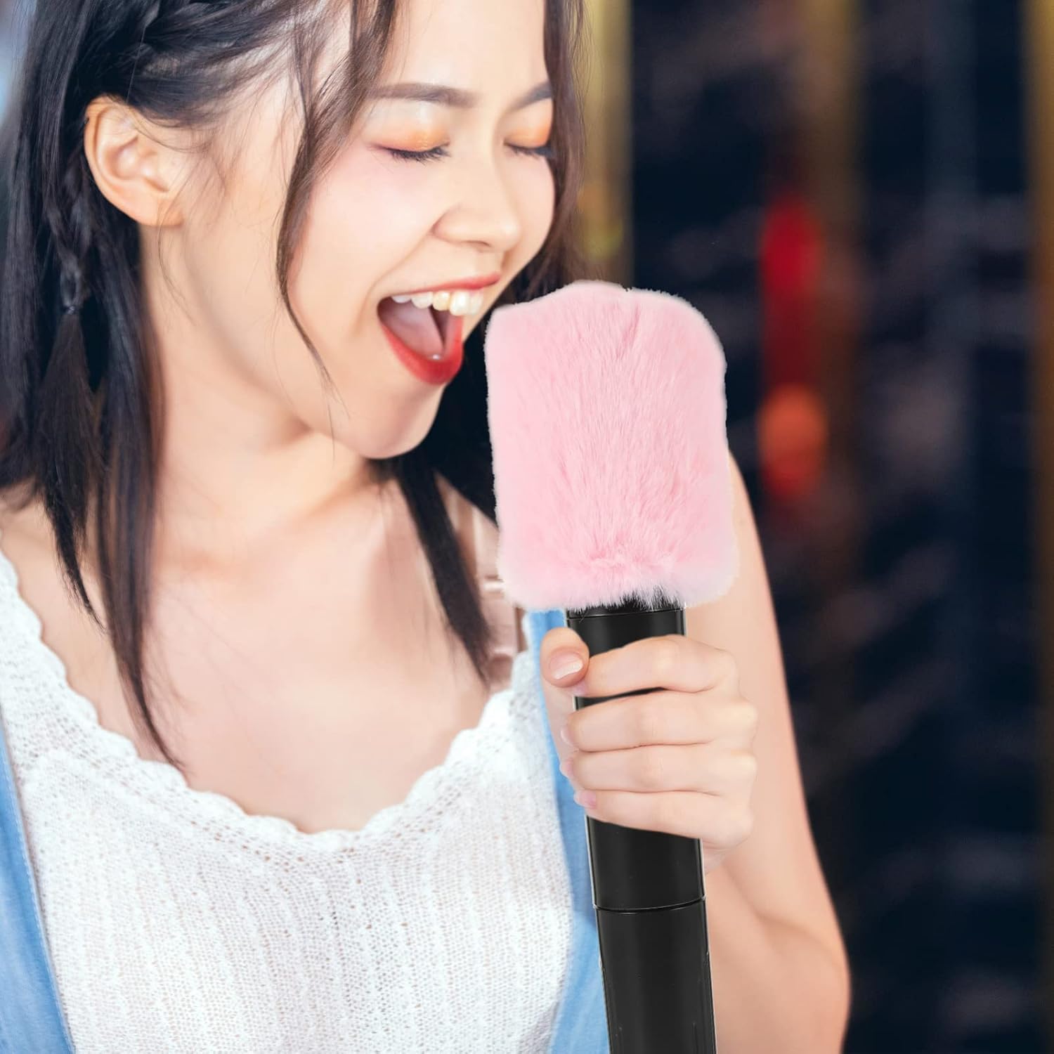 Vaguelly Microphone Windproof Cover Muff Furry Windscreen Compatible with Sennheiser Mk4 Mk8 Noise Reduction Outdoor Recording 4.56X3.22X3.22In - Image 2