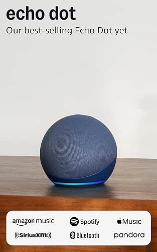 Like-New Amazon Echo Dot (newest model), Vibrant sounding Alexa speaker,