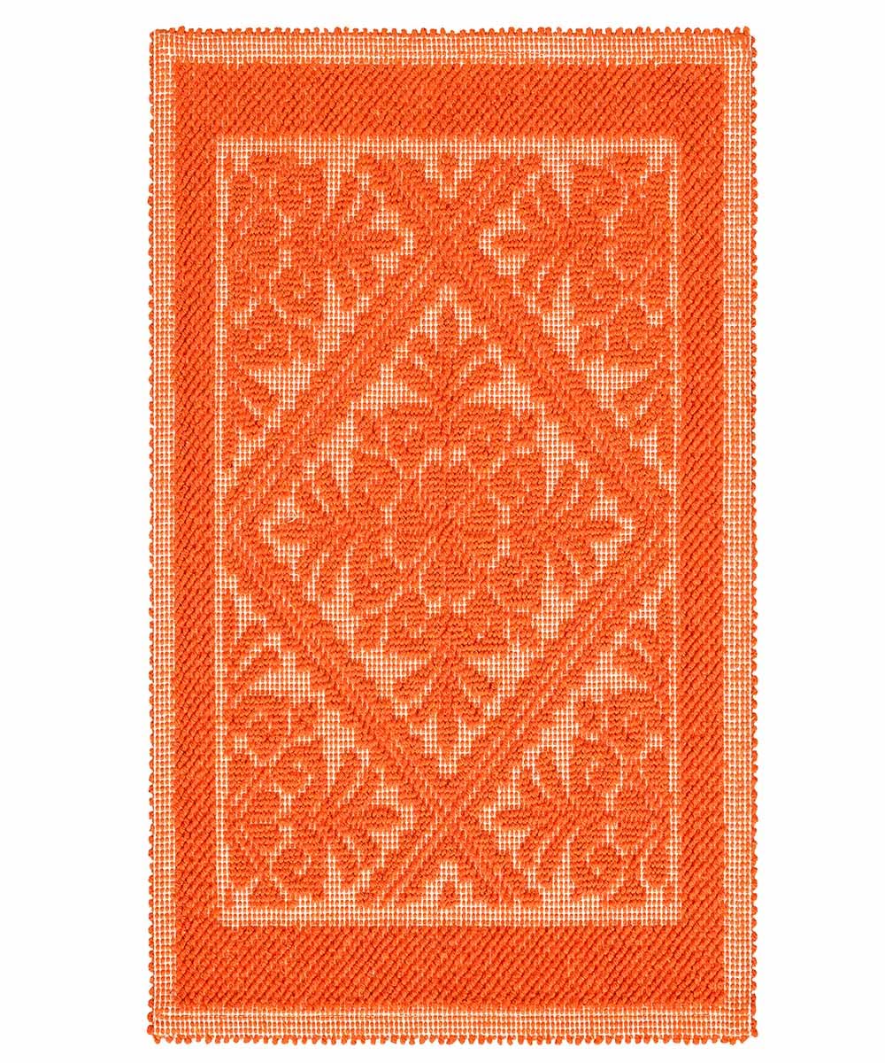 Tapis sarde orange en coton lavable pour une cuisine et une entrée accueillante