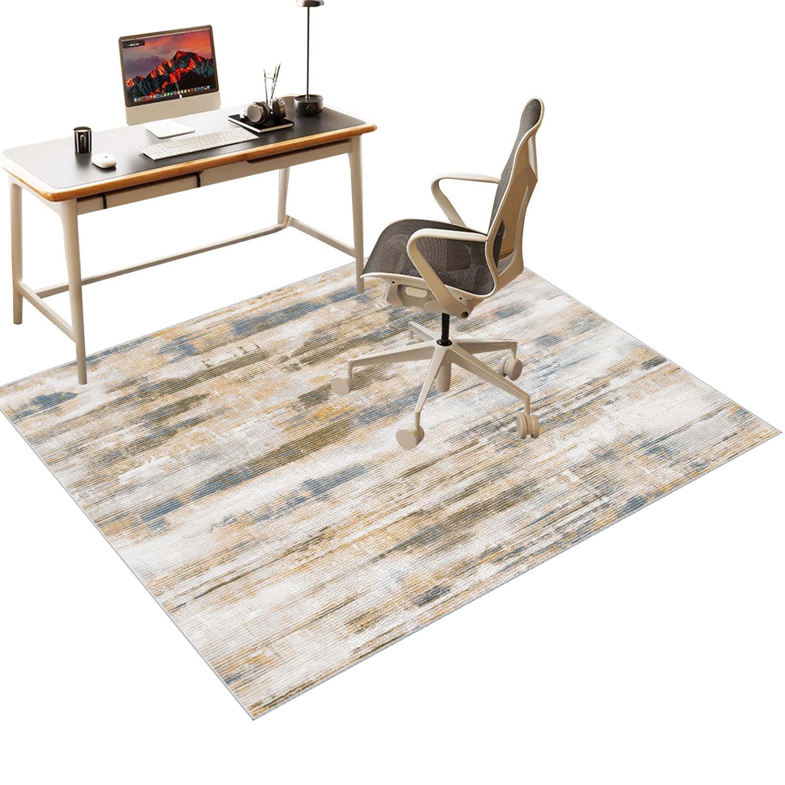 Office Chair Mat for Carpeted and Hardwood Floor, Desk Chair Mat for wooden Floors, Heavy Duty Gaming Chair Mat for Office Home, Floor Protector Mat for Rolling Chair, Computer Chair Rug 70 x 80 cm
