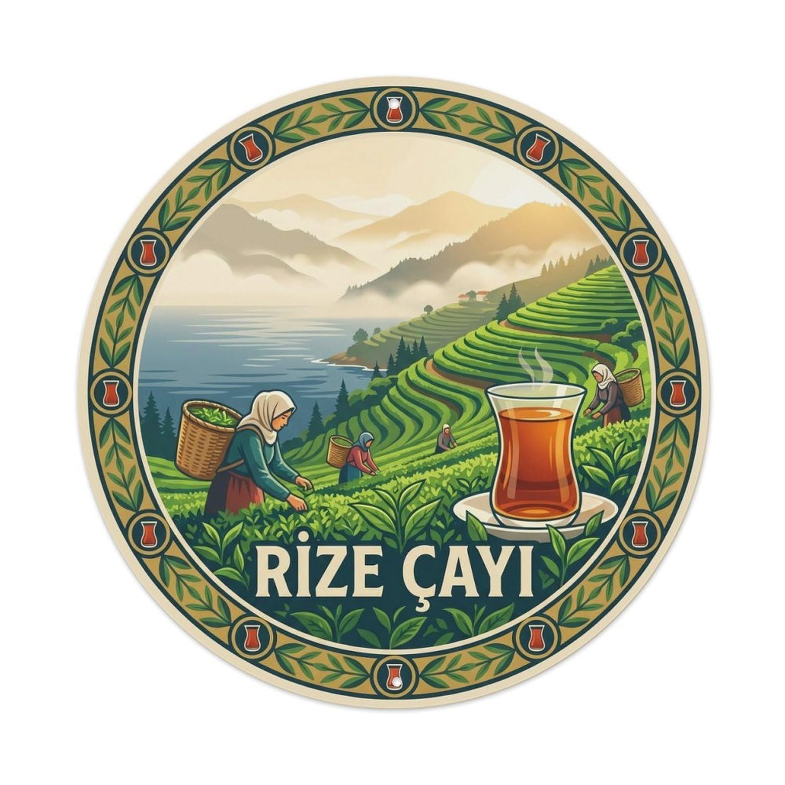 Rize Tea Plantation Black Sea Cafe Food Market Classic Metal Tin Sign