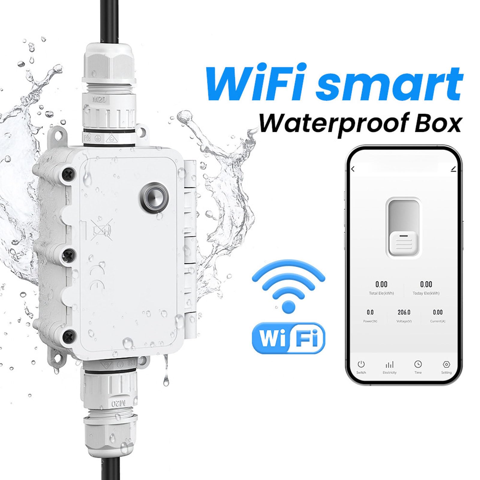 CHICIRIS Outdoor WiFi Junction Box, IP67 Waterproof Junction Box for