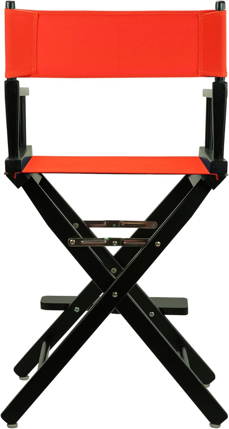 Casual Home 24" Director's Chair Black Frame-with Orange Canvas, Counter Height