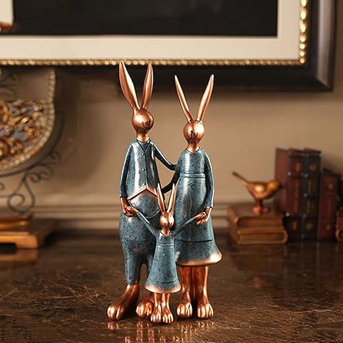 Miniatura 7 de Decoración de mesa para escritorio, decoración de estatua de conejo para el hogar, personalidad de resina, manualidades, oficina, sala de estar,