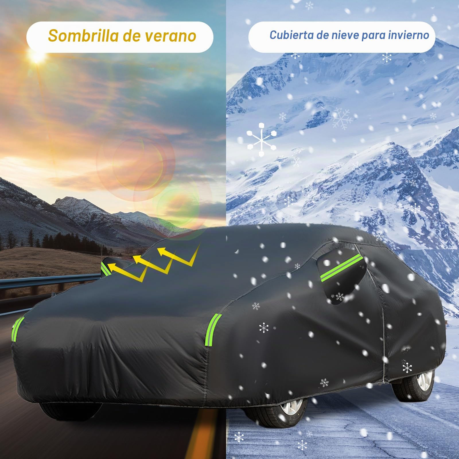 Cubierta Impermeable de Repuesto para FIAT 500/500C/500E/Abarth 2007-2024, Cubierta Impermeable de protección Solar, Cubierta de Coche Completa para la Lluvia Sol Polvo Protección UV