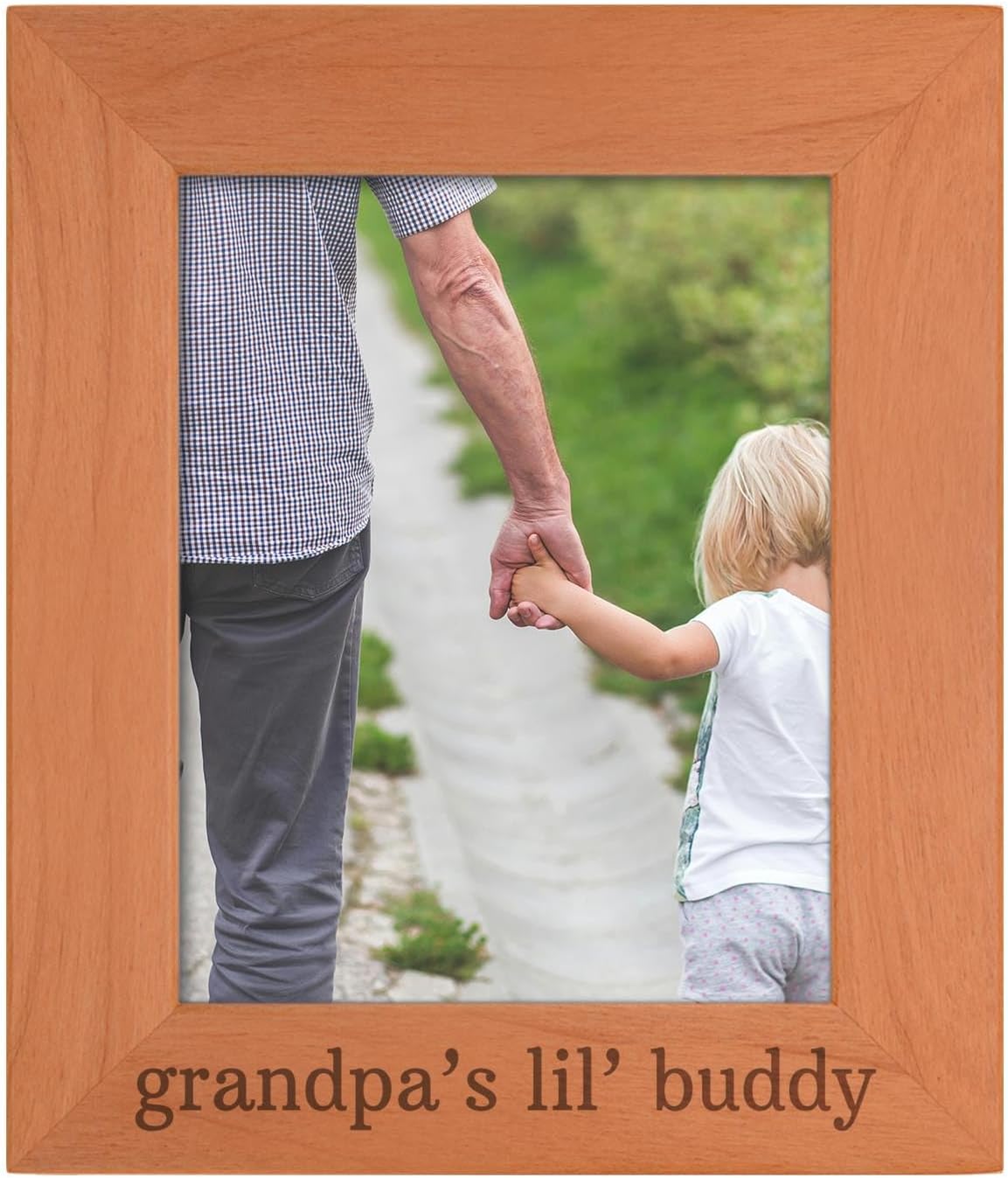 Personalized Gifts Inspriational Frame For Grandpa From Grandchild Grandpa's Lil' Buddy Wood Engraved 8x10 Portrait Picture Frame