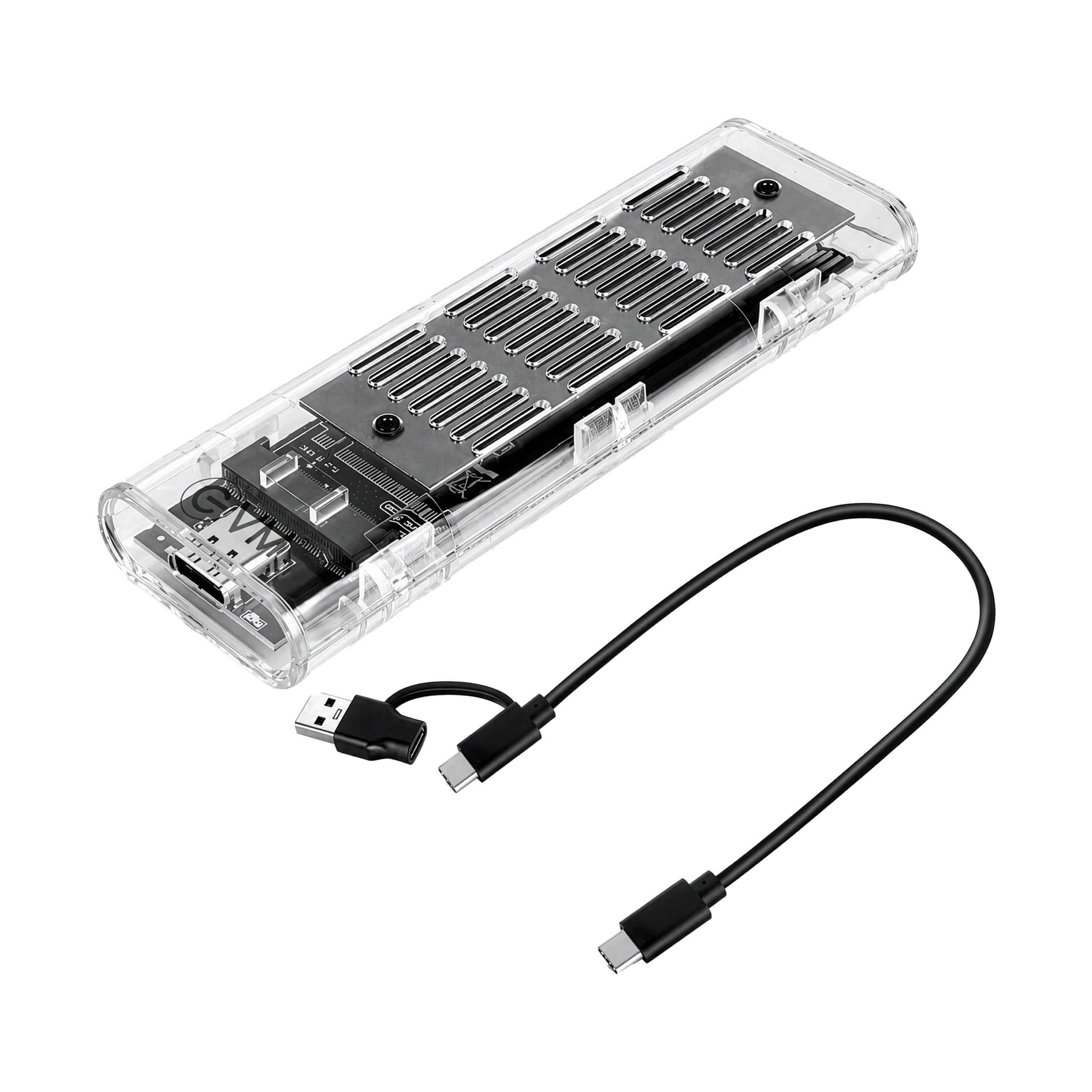 EVM External Casing with USB 3.1 Gen 2 - M.2 SATA & NVMe SSD Case - Type C to C & USB to Type C Cable Included - 10Gbps Data Transfer - Compatible with 2280 2260 2242 2230 SSDs - (EVM-CG-003)-image-41