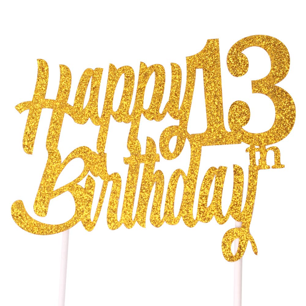 Sunny ZX 13 Years Blessed & Loved Cake Topper for 13th Birthday