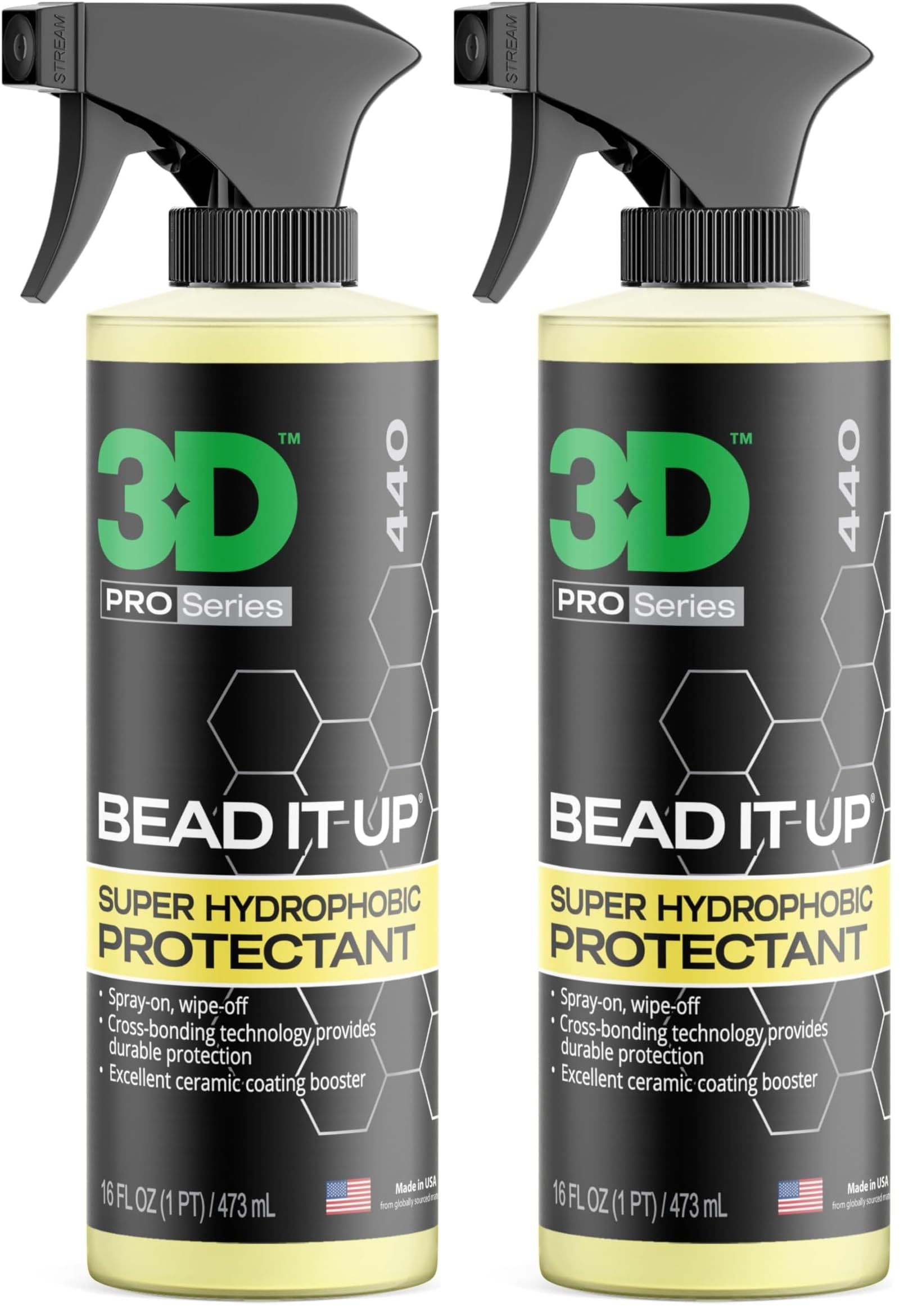 3D Bead It Up Ceramic Coating Booster Spray - Super Hydrophobic Bead Maker - Polymer Paint Protectant &amp; Sealant 16oz. (Pack of 2)