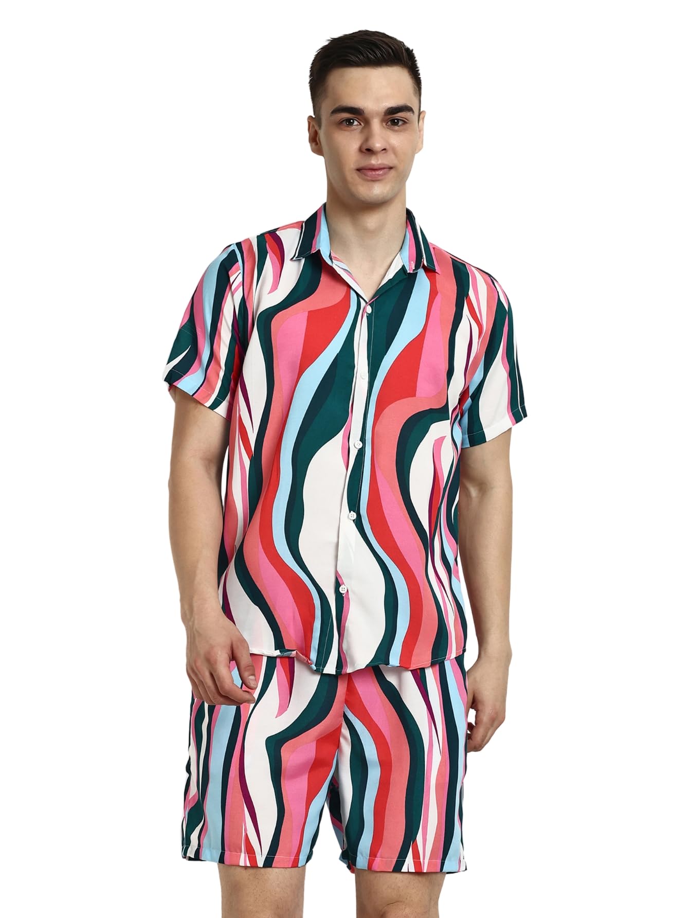 Co Ord Set for Men | Trendy Night Dress for Boys | T-Shirt and Shorts Combo for Lounge | Stylish Summer and Travel Wear |Men's Matching Two-Piece for Vacation-image-48