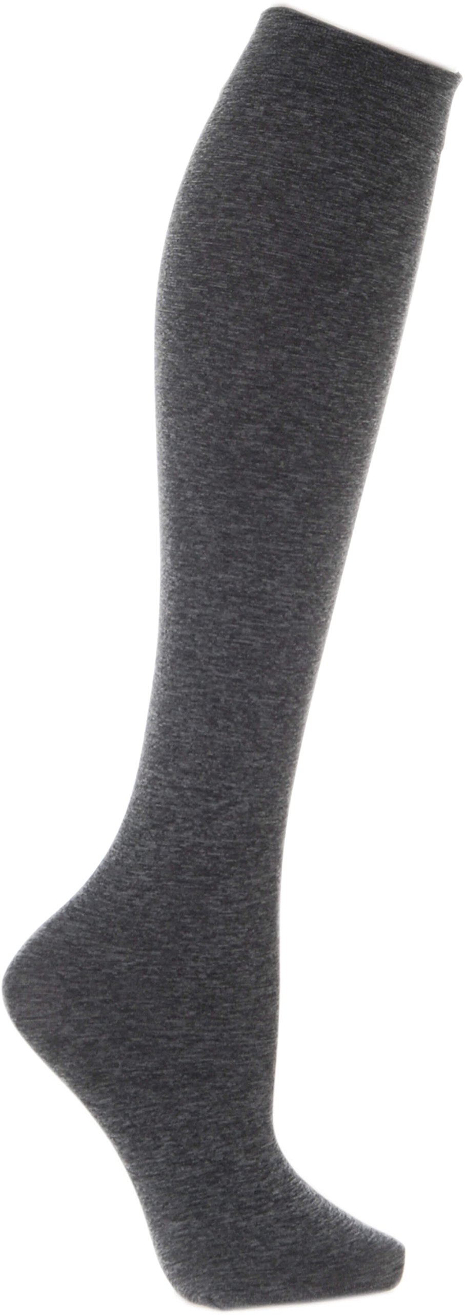 Cosyfeet Women's Grey Marl Extra Roomy Opaque Knee Highs 80 Denier - One Size Fits All